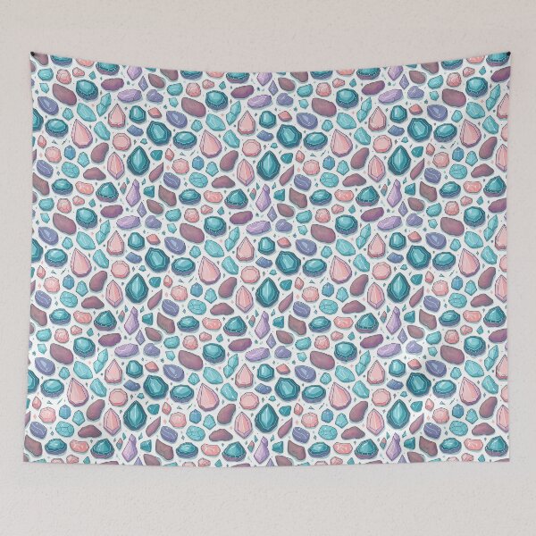 Item preview, Pastel geode and gemstone pattern designed and sold by Fox Swell Media.