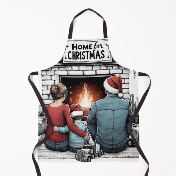 Item preview, Home for Christmas - Truck Driver Family by the Fireplace designed and sold by LavIsInTheAir.