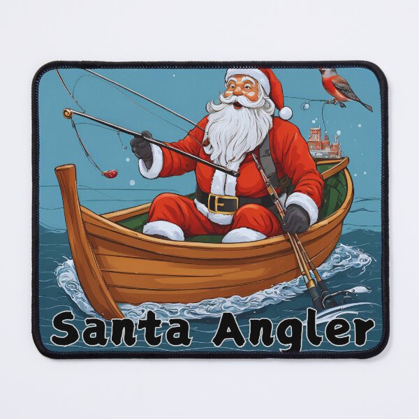 Item preview, Santa Angler, Funny Gift for a Fishing Lover designed and sold by TheDarkStone.