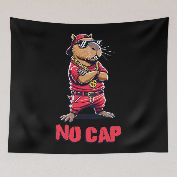 Item preview, No Cap Cool Capybara - Hip Hop Swag designed and sold by Victor Shadehorn.