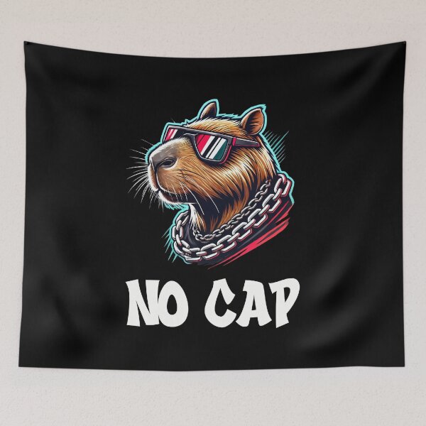 Item preview, No Cap Swag Capybara - Hip Hop Cool Animal designed and sold by Victor Shadehorn.