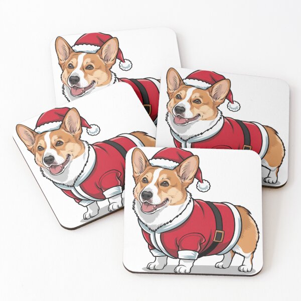 Item preview, Adorable Welsh Corgi in Santa Costume Design designed and sold by Tropical art.