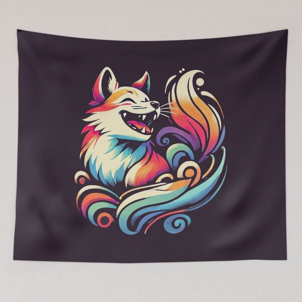 Item preview, Vibrant Kitsune Fox - Japanese Mythical Spirit Animal designed and sold by Victor Shadehorn.
