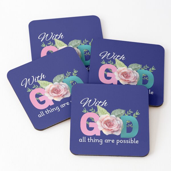 Item preview, With God all thing are possible Christian Bible verse  designed and sold by Shirlettedesign.