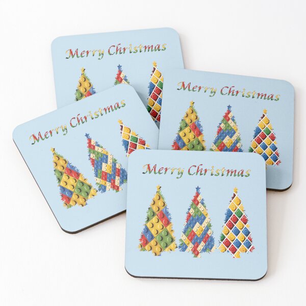 Item preview, Colorful Christmas Trees Made of Building Blocks for the Holidays designed and sold by ElenaHrubes.