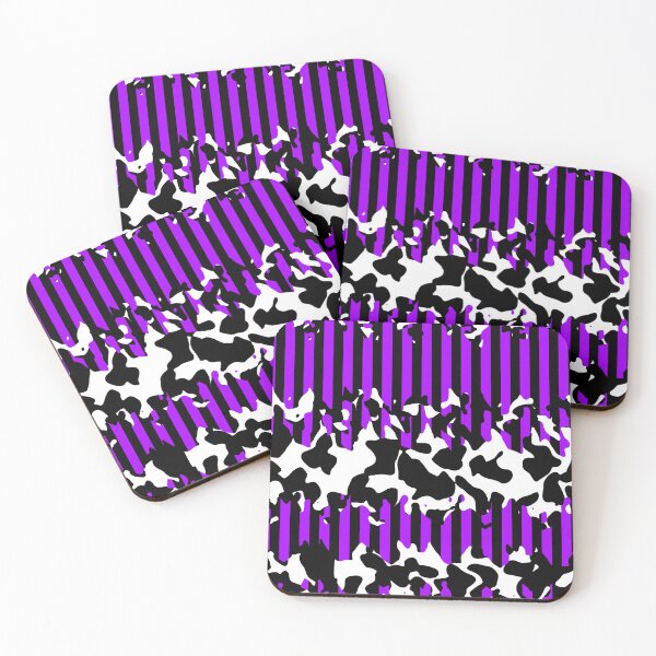 Item preview, Grungey Tear Stripe of Cowprint and Black and Purple Stripes designed and sold by TheRulerofEarth.