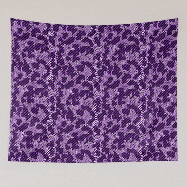 Item preview, Dense Hypnotic Cow print Black and Purple Stripe Blend designed and sold by TheRulerofEarth.