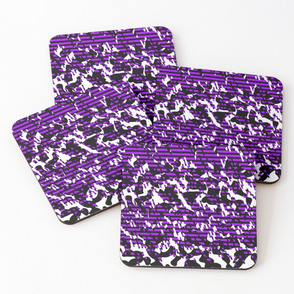 Item preview, Glitchy Stripe Blend of Cowprint and Black and Purple  designed and sold by TheRulerofEarth.