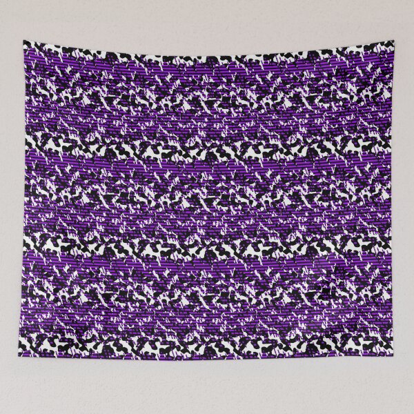 Item preview, Glitchy Stripe Blend of Cowprint and Black and Purple  designed and sold by TheRulerofEarth.