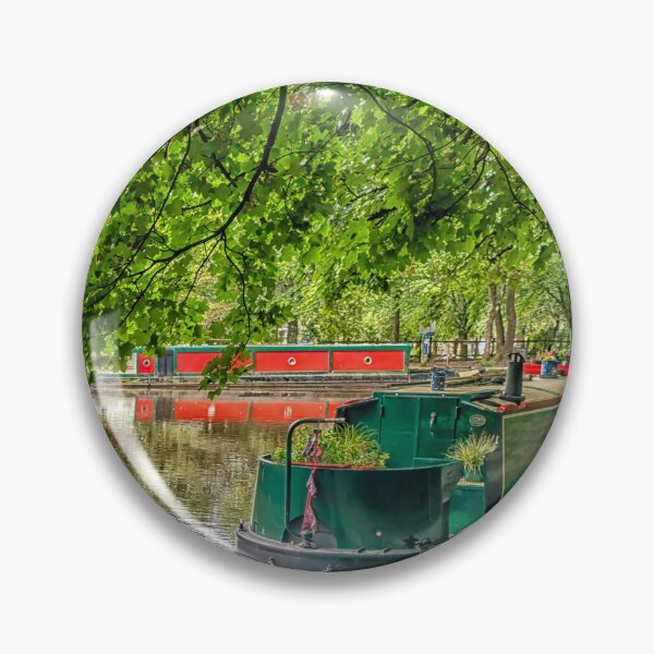 Item preview, Canal boats moored in Uppermill canal basin on the HUddersfield Narrow Canal, Oldham, England, UK designed and sold by Kevin Hellon.