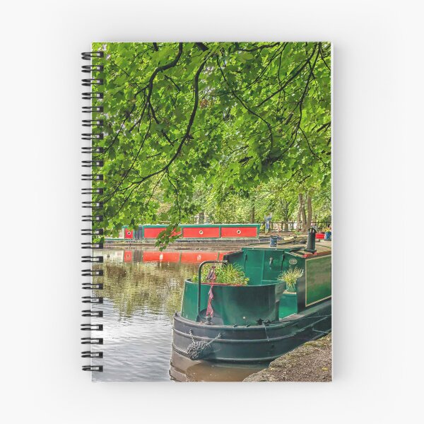 Item preview, Canal boats moored in Uppermill canal basin on the HUddersfield Narrow Canal, Oldham, England, UK designed and sold by Kevin Hellon.