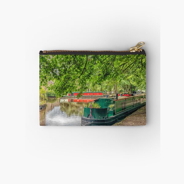 Item preview, Canal boats moored in Uppermill canal basin on the HUddersfield Narrow Canal, Oldham, England, UK designed and sold by Kevin Hellon.