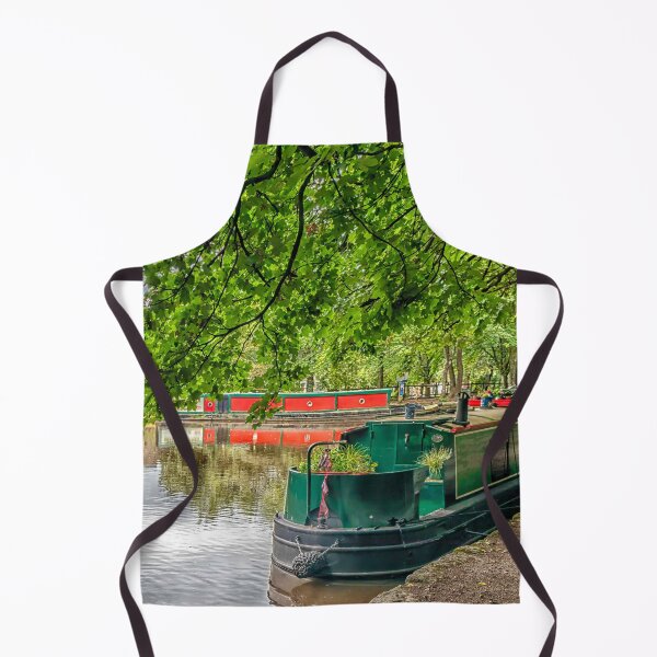 Item preview, Canal boats moored in Uppermill canal basin on the HUddersfield Narrow Canal, Oldham, England, UK designed and sold by Kevin Hellon.