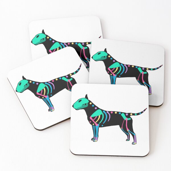 Artikelvorschau, Bullterrier Regenbogen Skelett Spoopy entworfen und verkauft von Spinyflowerart.