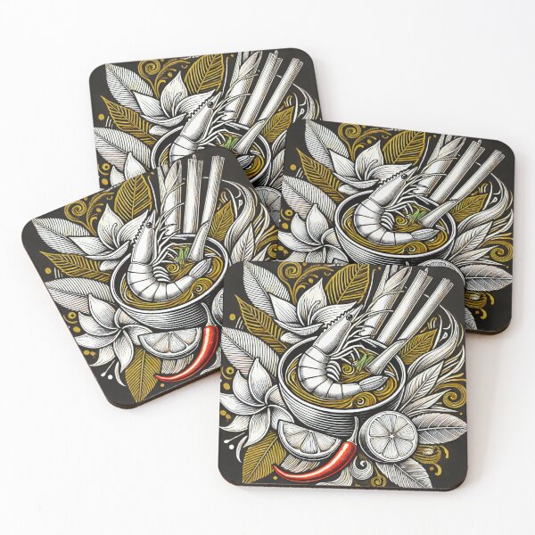 Item preview, Tom Yum Goong: The Charm of Thai Flavor in Line Art designed and sold by AonTH9.