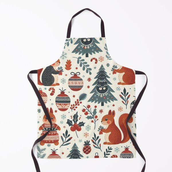 Item preview, Festive Christmas Squirrel Pattern with Holiday Decorations designed and sold by CitrineLinker.