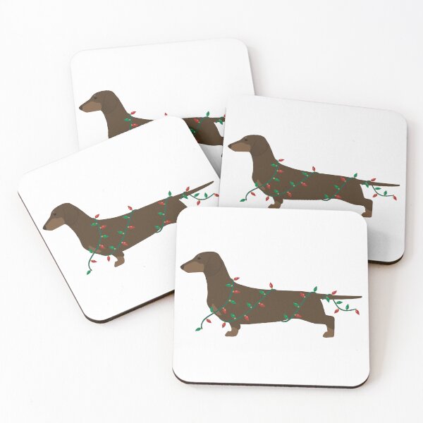 Item preview, Chocolate and Tan Dachshund Christmas lights designed and sold by Spinyflowerart.