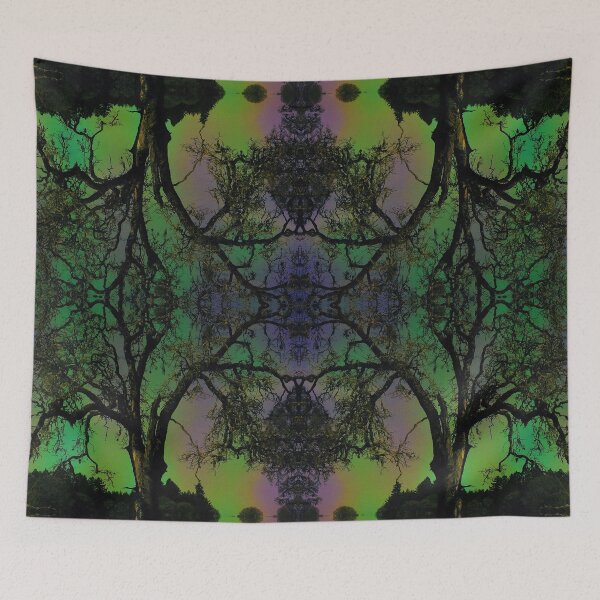 Item preview, Psychedelic Aurora Tree Scape – A Surreal Fusion of Nature, Fantasy, and Cosmic Energy designed and sold by aadventures.