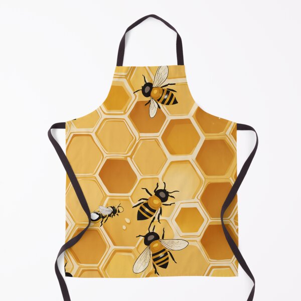 Item preview, Honeycomb Pattern: Geometric Design with Stylized Bees and Golden Drips designed and sold by subhamkapoor.