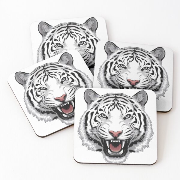 Item preview, Majestic White Tiger Head Design designed and sold by Tropical art.