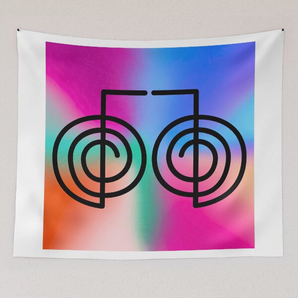 Item preview, Karuna Reiki Kriya Symbol on a Vibrantly Multicolored Background for Healing designed and sold by Fredster1966.