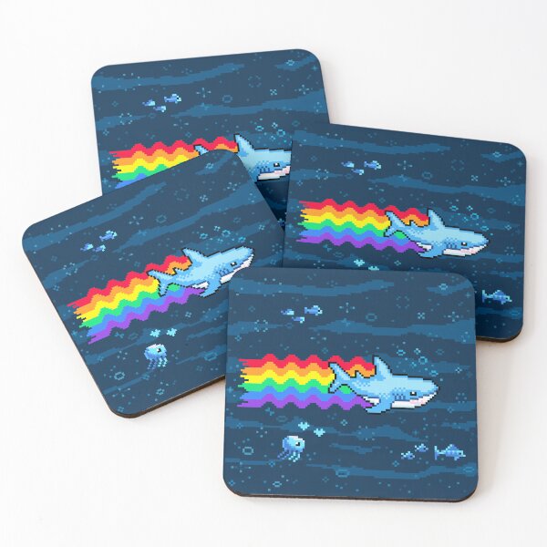 Item preview, Under the Sea Pride Flag Shark Pixel Art designed and sold by HeatherUnderground.