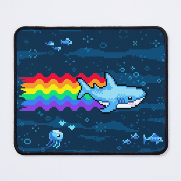 Item preview, Under the Sea Pride Flag Shark Pixel Art designed and sold by HeatherUnderground.