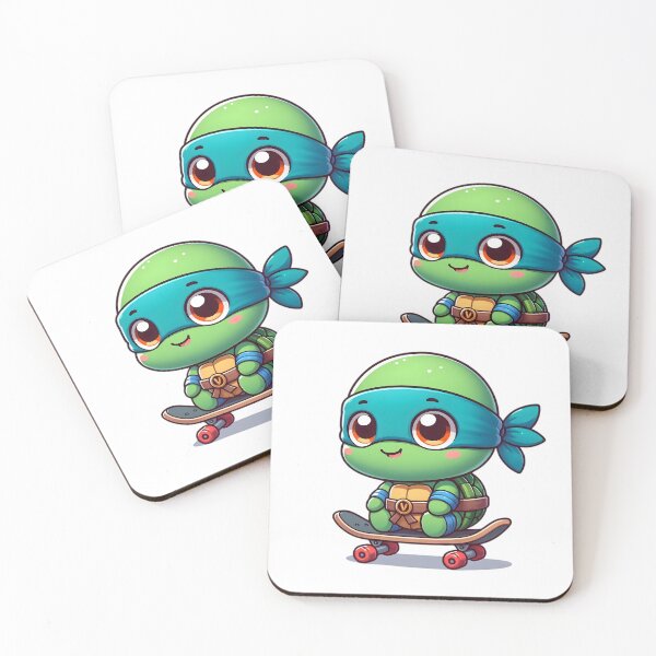 Item preview, Cute Baby TMNT Ninja Turtle Leonardo Skateboarding designed and sold by Delamoon.