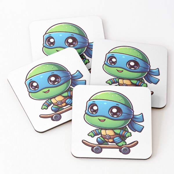 Item preview, Cute Baby TMNT Ninja Turtle Leonardo Skateboarding designed and sold by Delamoon.