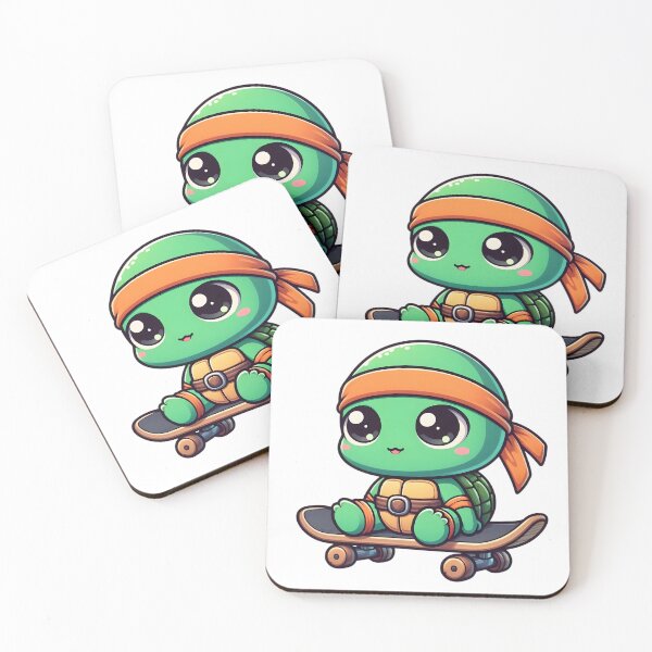 Item preview, Cute Baby TMNT Ninja Turtle Michelangelo Skateboarding designed and sold by Delamoon.