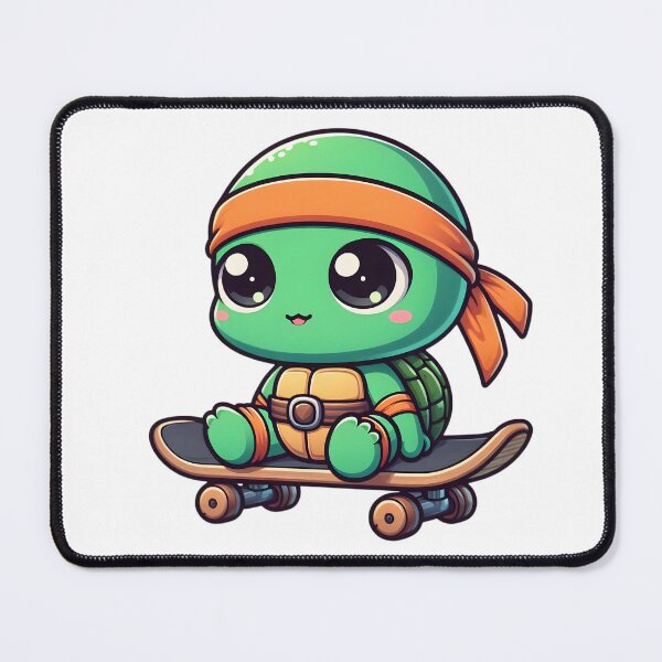 Item preview, Cute Baby TMNT Ninja Turtle Michelangelo Skateboarding designed and sold by Delamoon.