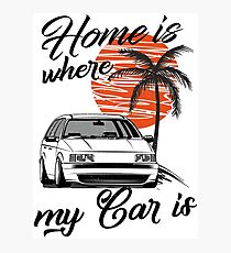 Passat B3 35i Variant & quot; Home is where my car is & quot; Photographic Print