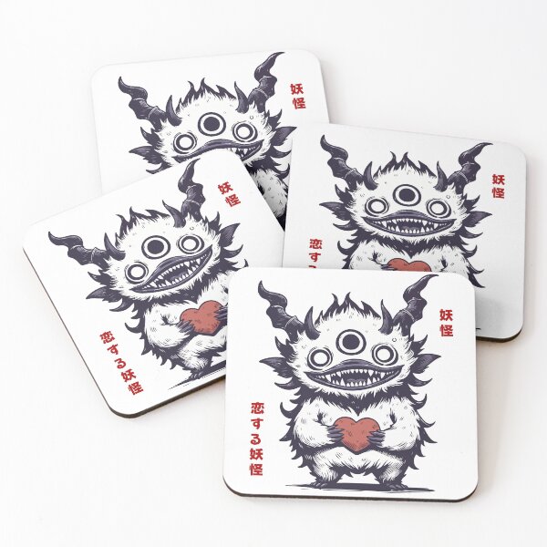 Item preview, Furry White Yokai Goblin in Love Holding Heart designed and sold by Yokai-Infinity.