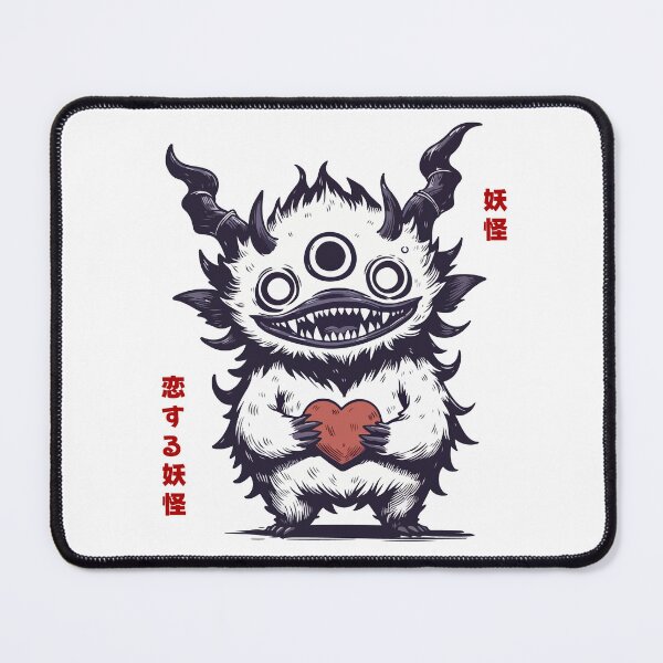 Item preview, Furry White Yokai Goblin in Love Holding Heart designed and sold by Yokai-Infinity.