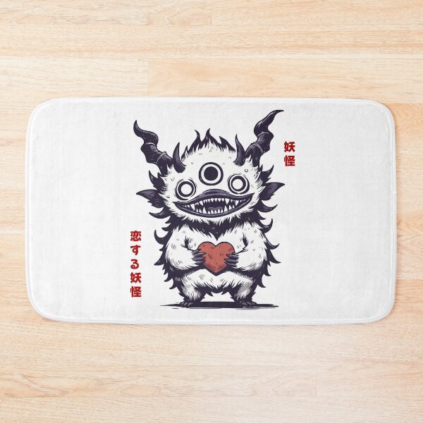 Item preview, Furry White Yokai Goblin in Love Holding Heart designed and sold by Yokai-Infinity.