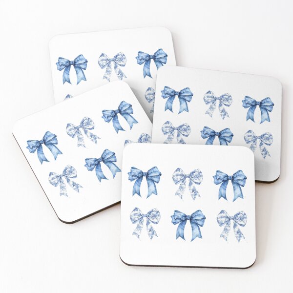Item preview, Blue Vintage Bow Set - Elegant Floral and Solid Bow Collection designed and sold by Fernandink1.