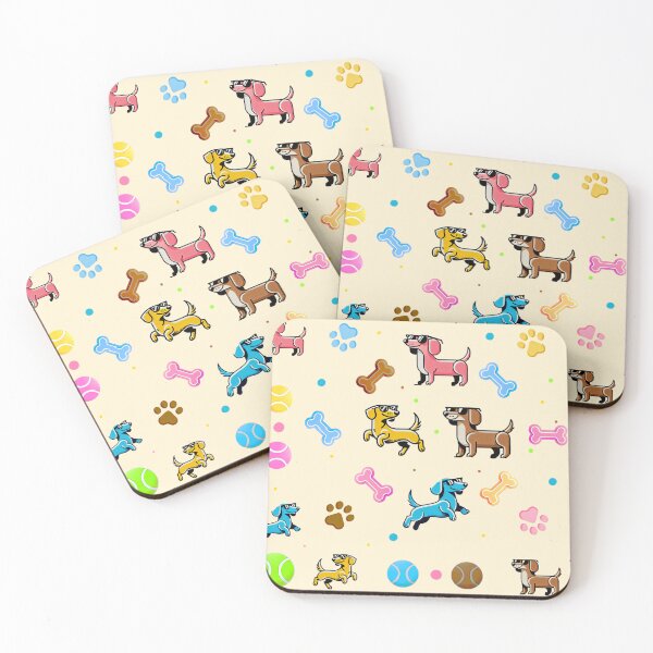 Item preview, Colorful Dachshund Cartoon Pattern - Fun and Playful Design designed and sold by CritterManiaUK.