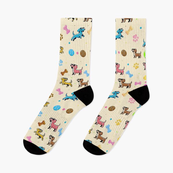 Item preview, Colorful Dachshund Cartoon Pattern - Fun and Playful Design designed and sold by CritterManiaUK.