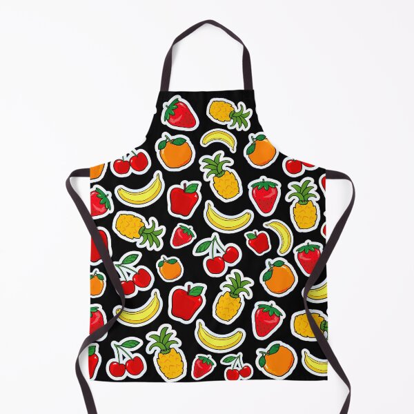 Item preview, Fruit stickers pattern, on black designed and sold by LuisaVenturoli.