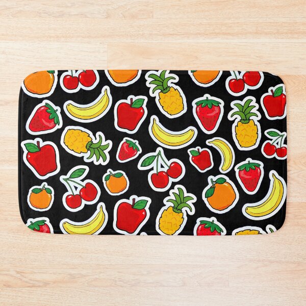 Item preview, Fruit stickers pattern, on black designed and sold by LuisaVenturoli.