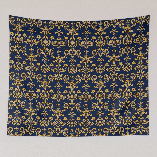Item preview, Gold And Navy Blue Damask Pattern designed and sold by svarupa.