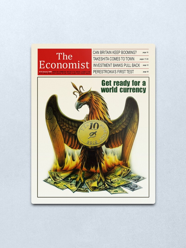 Alternate view of HD Reproduction of The Economist 1988 Metal Print