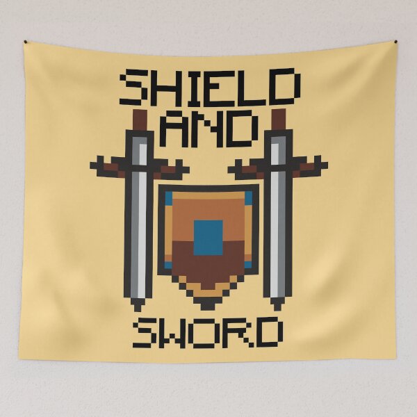 Item preview, Shield and Sword Retro 8-Bit designed and sold by FlashCraft Design.