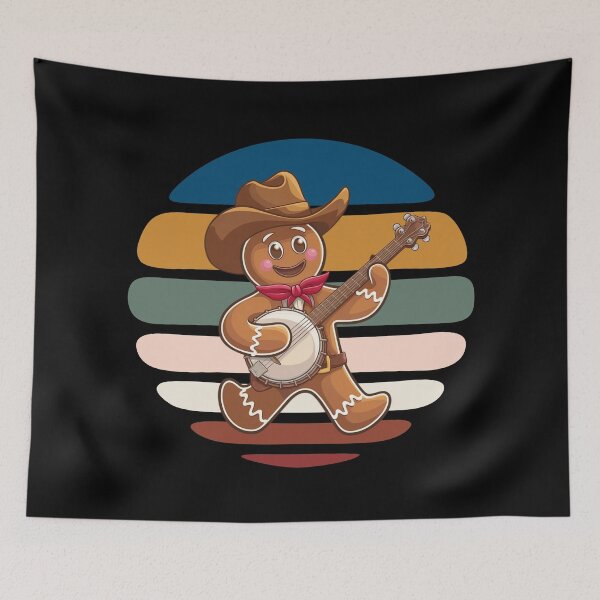 Item preview,   Gingerbread man plays the banjo, banjo lover,  lover of music, blues , country, Santa's favorite music teacher,music player designed and sold by KolorellaS.
