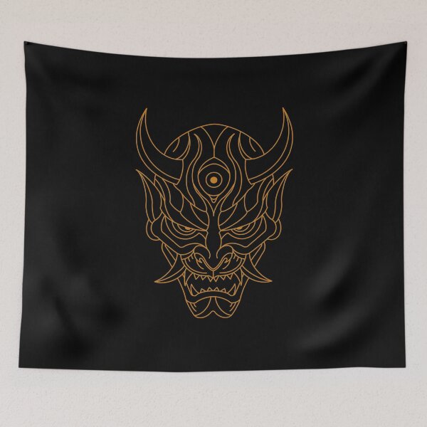 Item preview, Gold line work oni mask designed and sold by Sink-or-swim23.