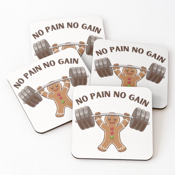 Item preview, Merry Fitmas , Funny Gingerbread Man weightlifting Christmas project, No Pain No Gain designed and sold by KolorellaS.