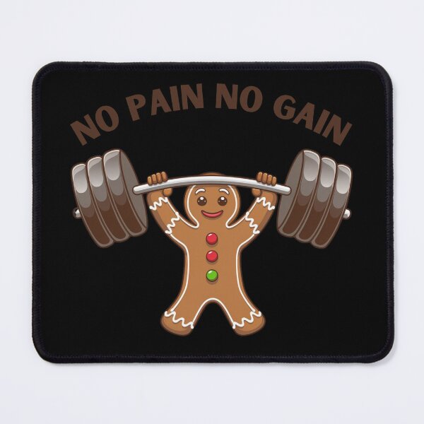 Item preview, Merry Fitmas , Funny Gingerbread Man weightlifting Christmas project, No Pain No Gain designed and sold by KolorellaS.