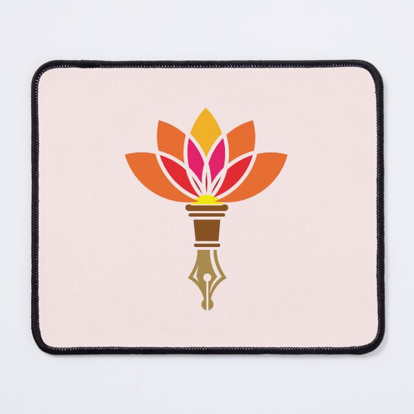 Item preview, Lotus flower Ink Pen Fountain Pen Golden Nib Vector Logo Art designed and sold by Wiggly Lines.