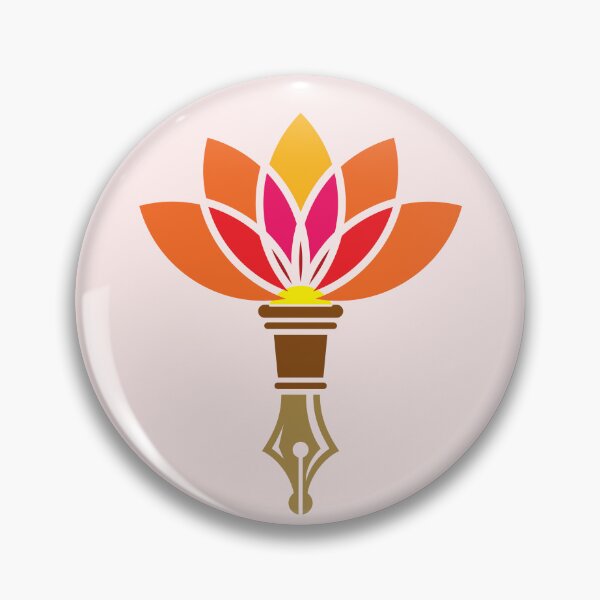 Item preview, Lotus flower Ink Pen Fountain Pen Golden Nib Vector Logo Art designed and sold by Wiggly Lines.