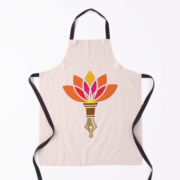 Item preview, Lotus flower Ink Pen Fountain Pen Golden Nib Vector Logo Art designed and sold by Wiggly Lines.